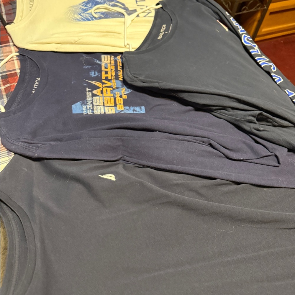 Four Nautica Long Sleeve Crew Neck Shirts
